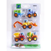 Set de Vehículos de Construcción y Granja, 4 Modelos Surtidos, Pack x 4 pzas.